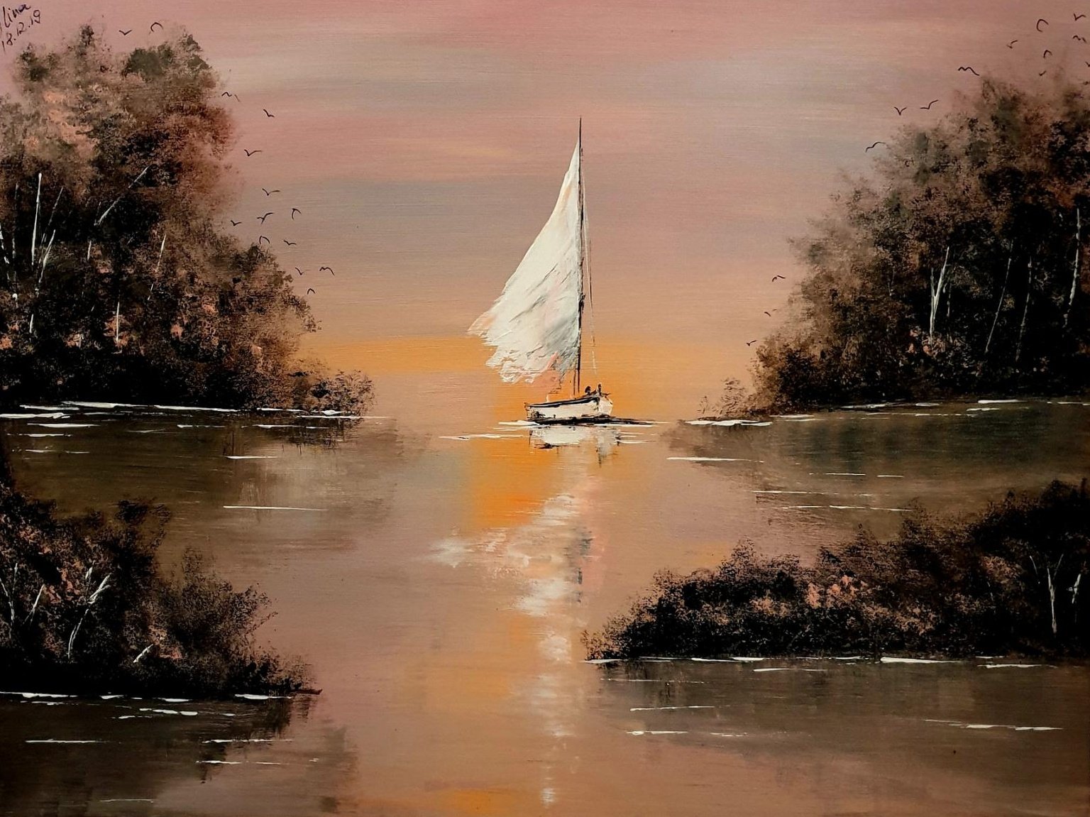 ArteDiAlina.com painting: silent sailing
